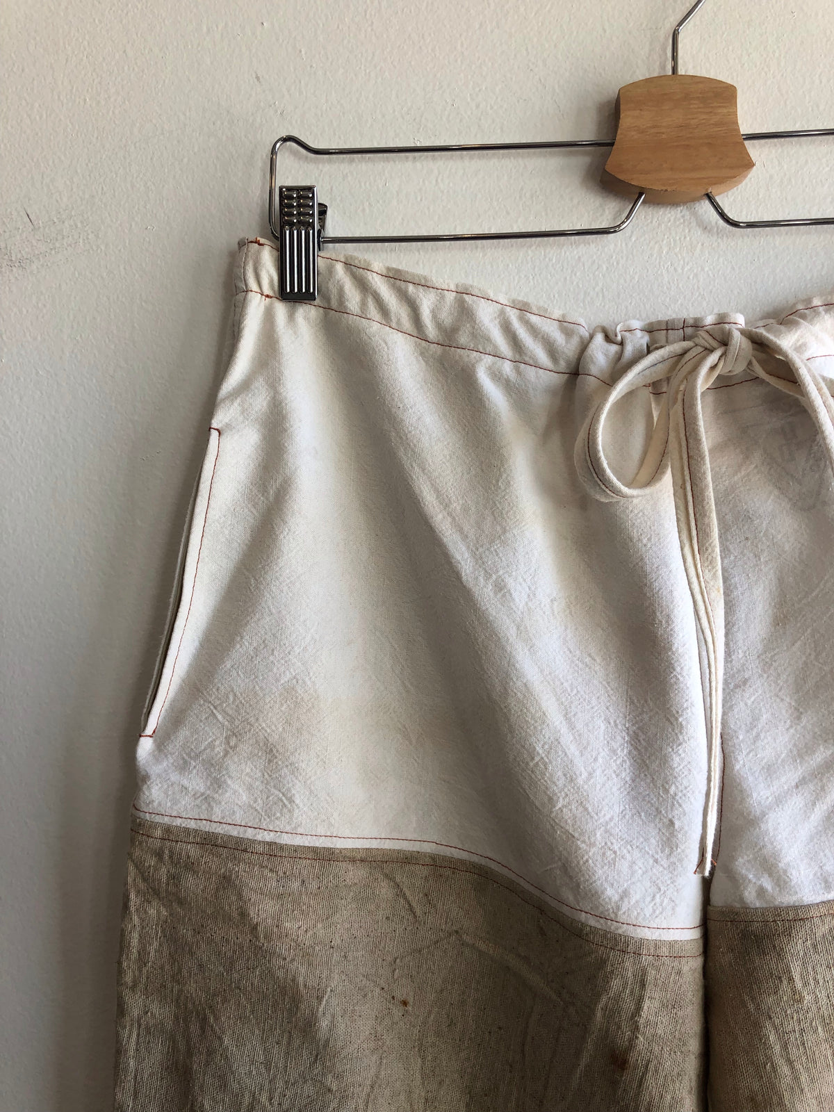 Double Down -  Feedsack Trousers w/ Adjustable Tie at Waist