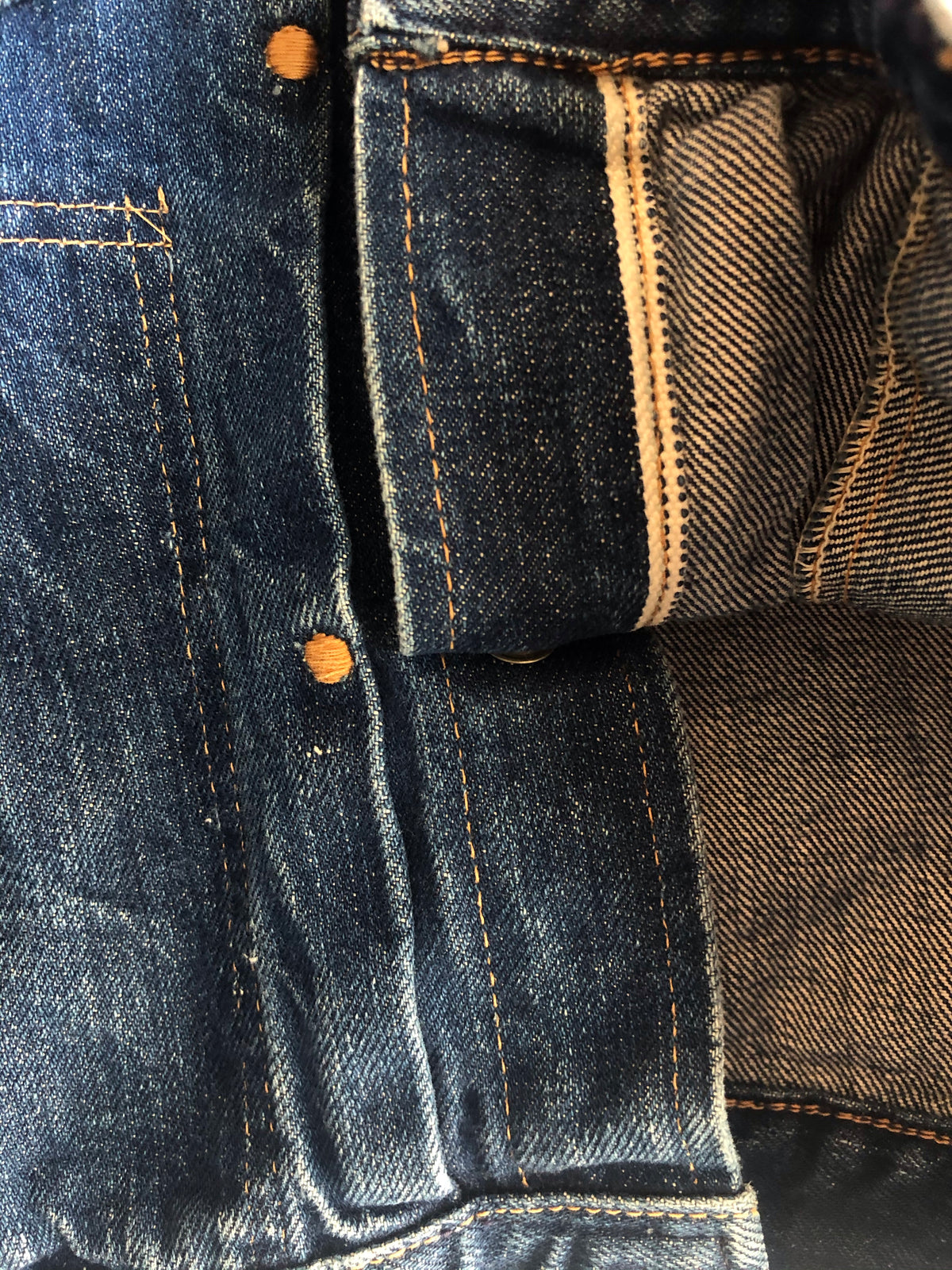 Vintage 1960’s Selvedge Denim Pleated Jacket - La Lovely Vintage 