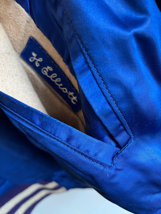 Vintage 1950’s Satin “Cabool” Colorblock Letterman Jacket - La Lovely Vintage 