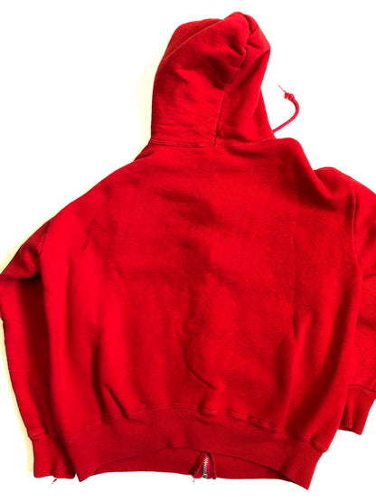 Vintage 1960’s Red Zip-Up Hooded Sweatshirt - La Lovely Vintage 
