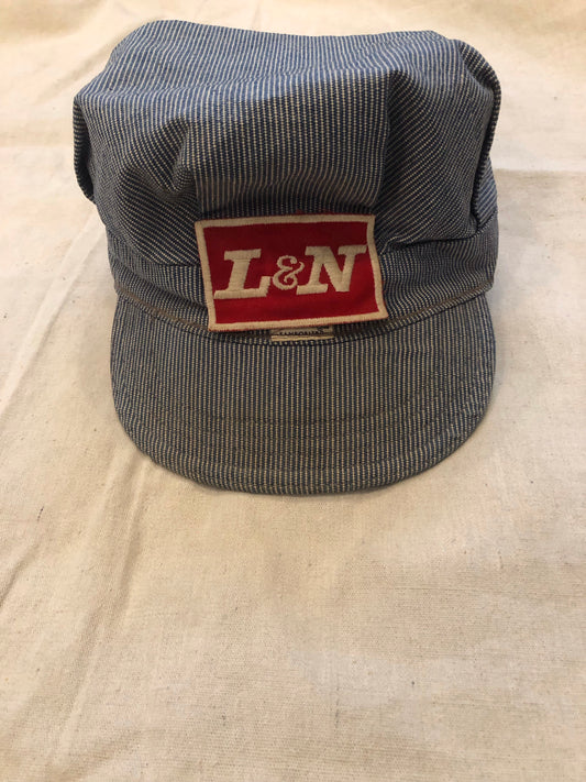 Vintage 1960’s Lee Pincheck Pattern Denim Engineer/Conductor Cap