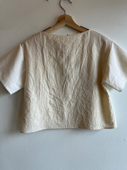 Trash Textiles - Handmade Antique Feedsack Blouse/Shirt - La Lovely Vintage 