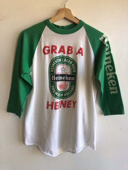 Vintage 1970’s Heineken Beer 3/4 Sleeve Shirt - La Lovely Vintage 