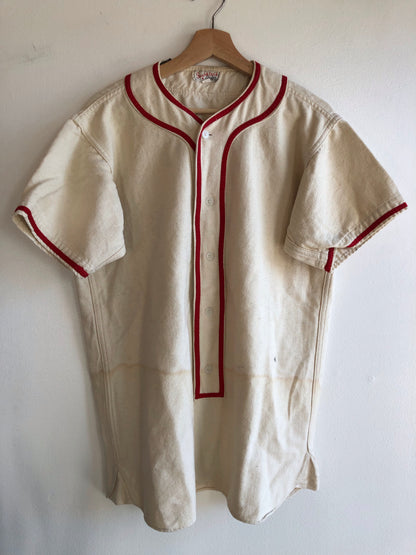 Vintage 1950’s “Broderick and Gibbons” Wool Baseball Jersey - La Lovely Vintage 