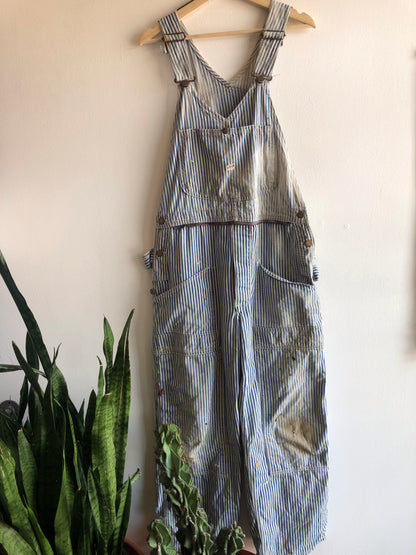 Vintage 1960’s Lee Hickory Stripe Denim Overalls - La Lovely Vintage 