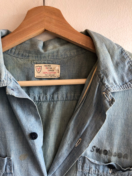 Vintage 1950’s Selvedge Chambray Button Up Shirt