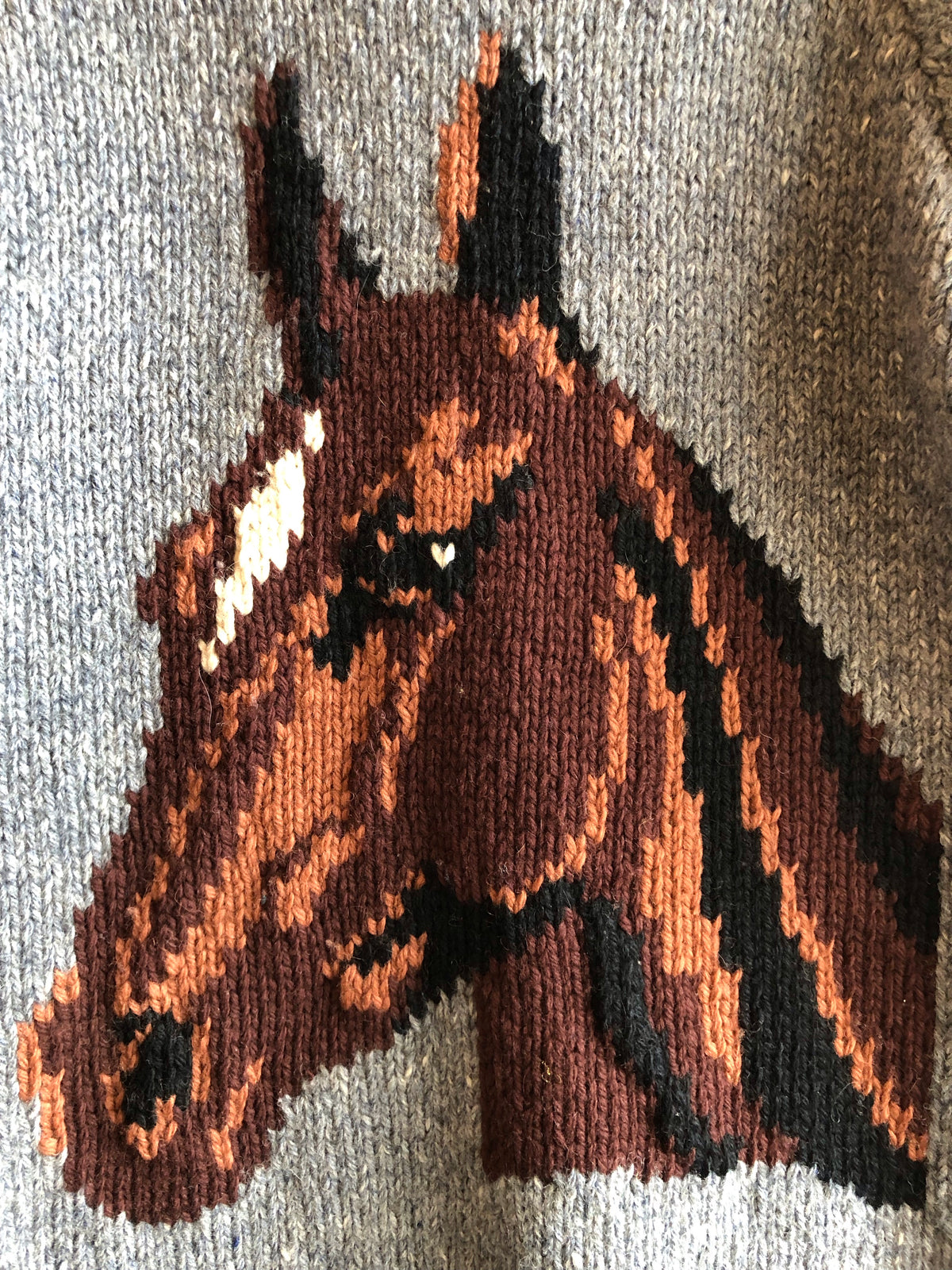 Vintage 1950’s Horse Themed Cowichan Sweater - La Lovely Vintage 