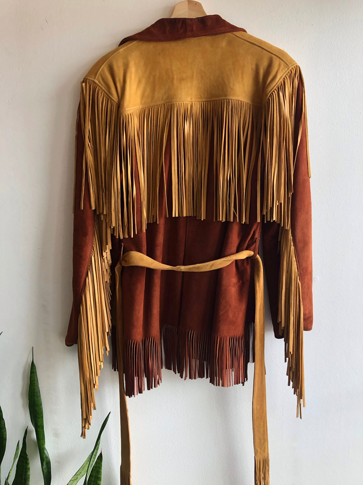 Vintage 1950’s Tregos Two-Tone Belted Fringe Jacket - La Lovely Vintage 