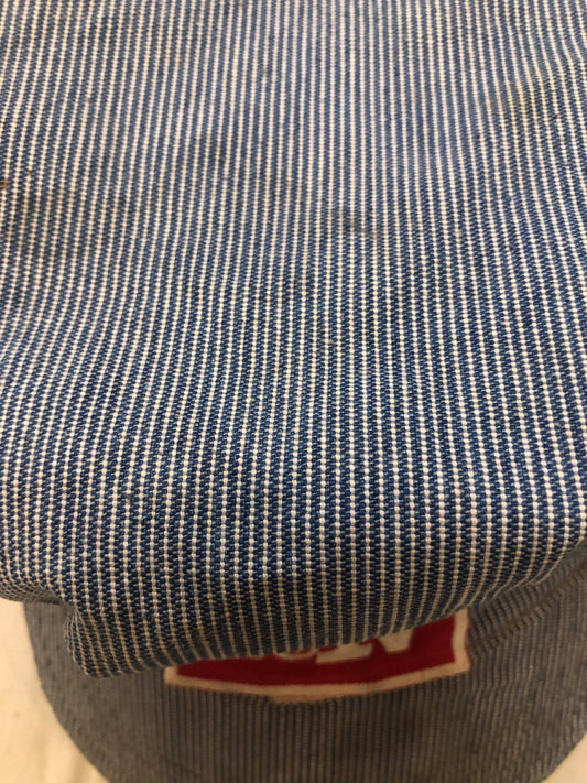 Vintage 1960’s Lee Pincheck Pattern Denim Engineer/Conductor Cap