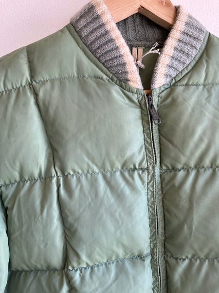 Vintage 1960’s Sage Green Quilted Puffer Jacket