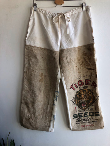 Double Down -  Feedsack Trousers w/ Adjustable Tie at Waist