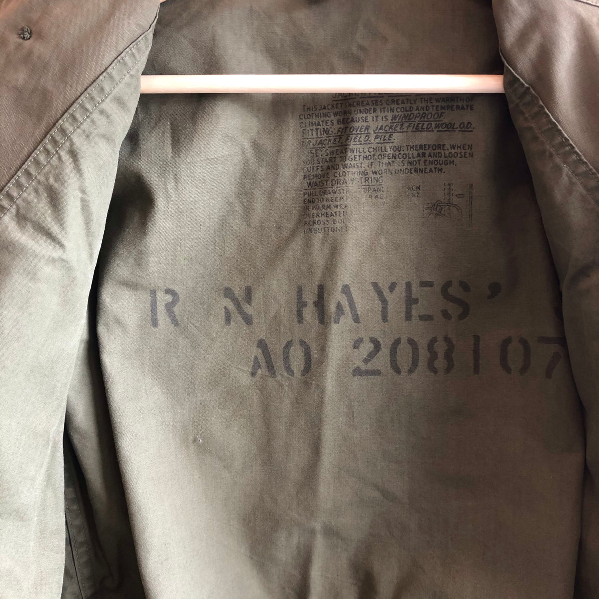 Vintage 1940’s M-43 Named/Stenciled Military Field Jacket - La Lovely Vintage 