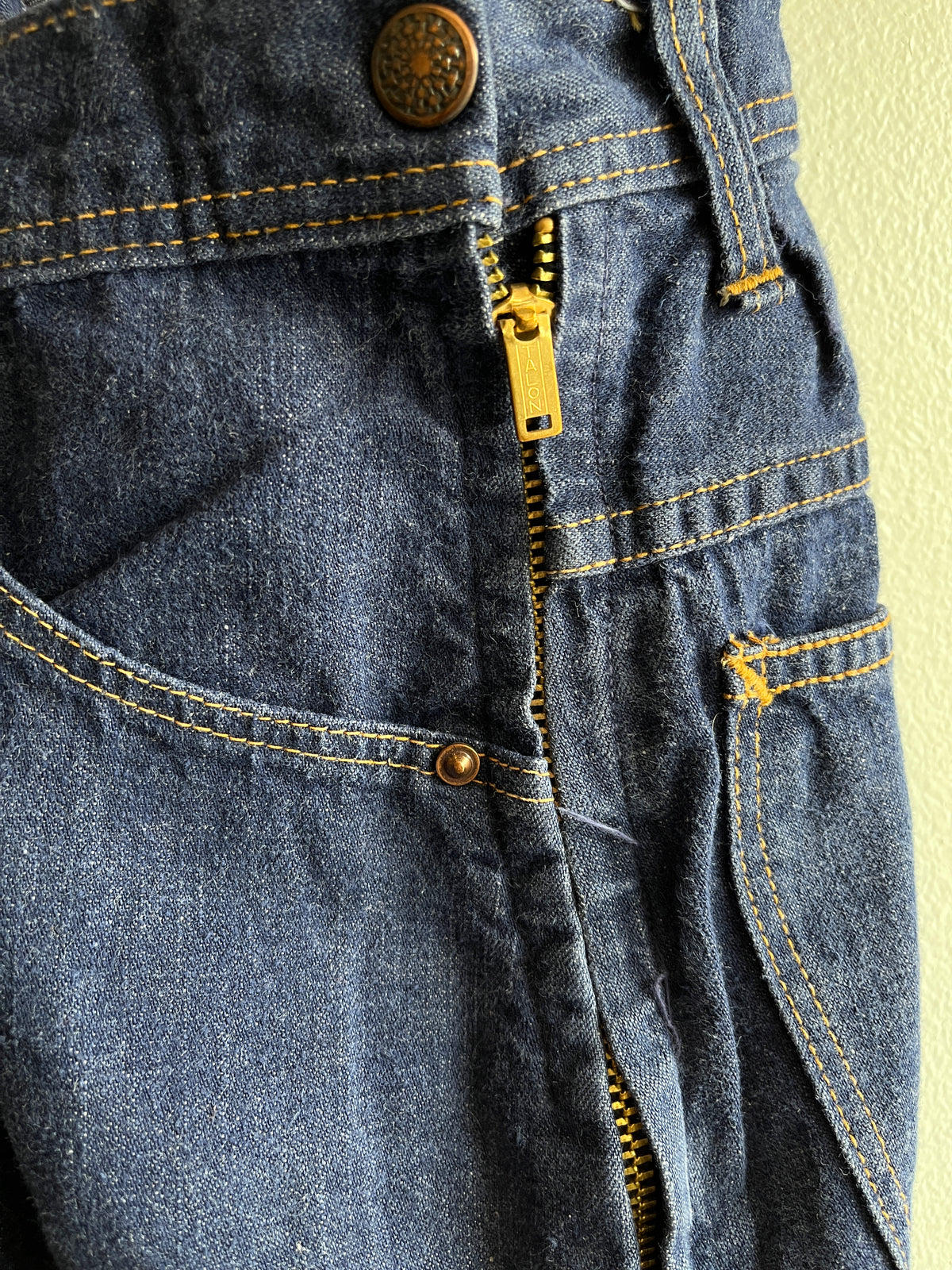 Vintage 1940/1950’s Dark Denim Side-Zip Jeans