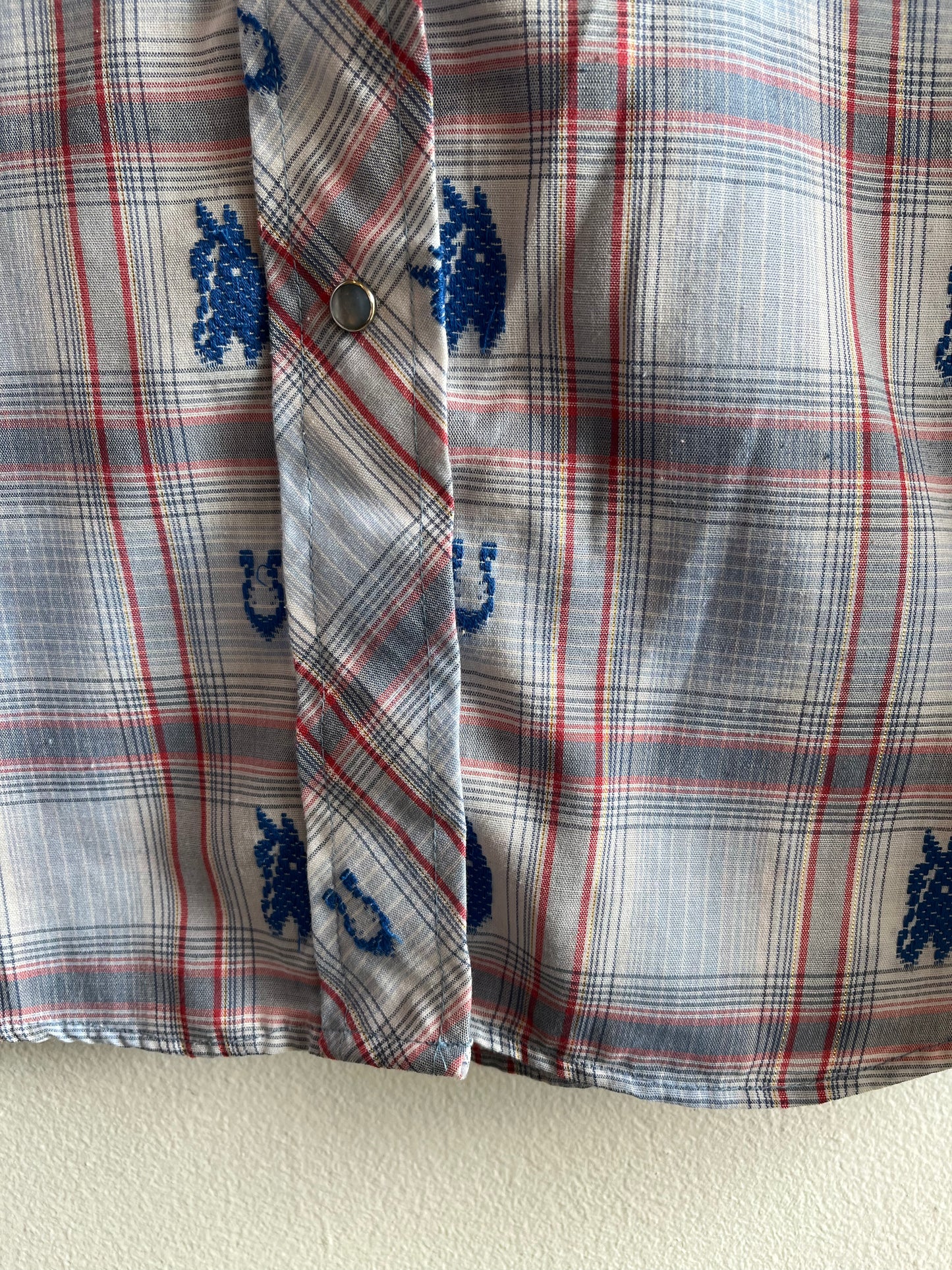 Vintage 1970’s Millie Western Horse Themed Pearl Snap Shirt - La Lovely Vintage 