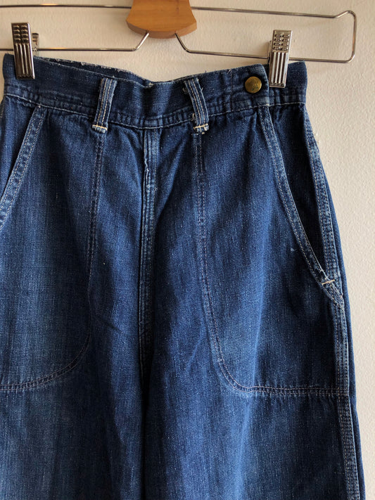 Vintage 1940/1950’s “Duck Head” Dark Denim Side-Zip Jeans - La Lovely Vintage 