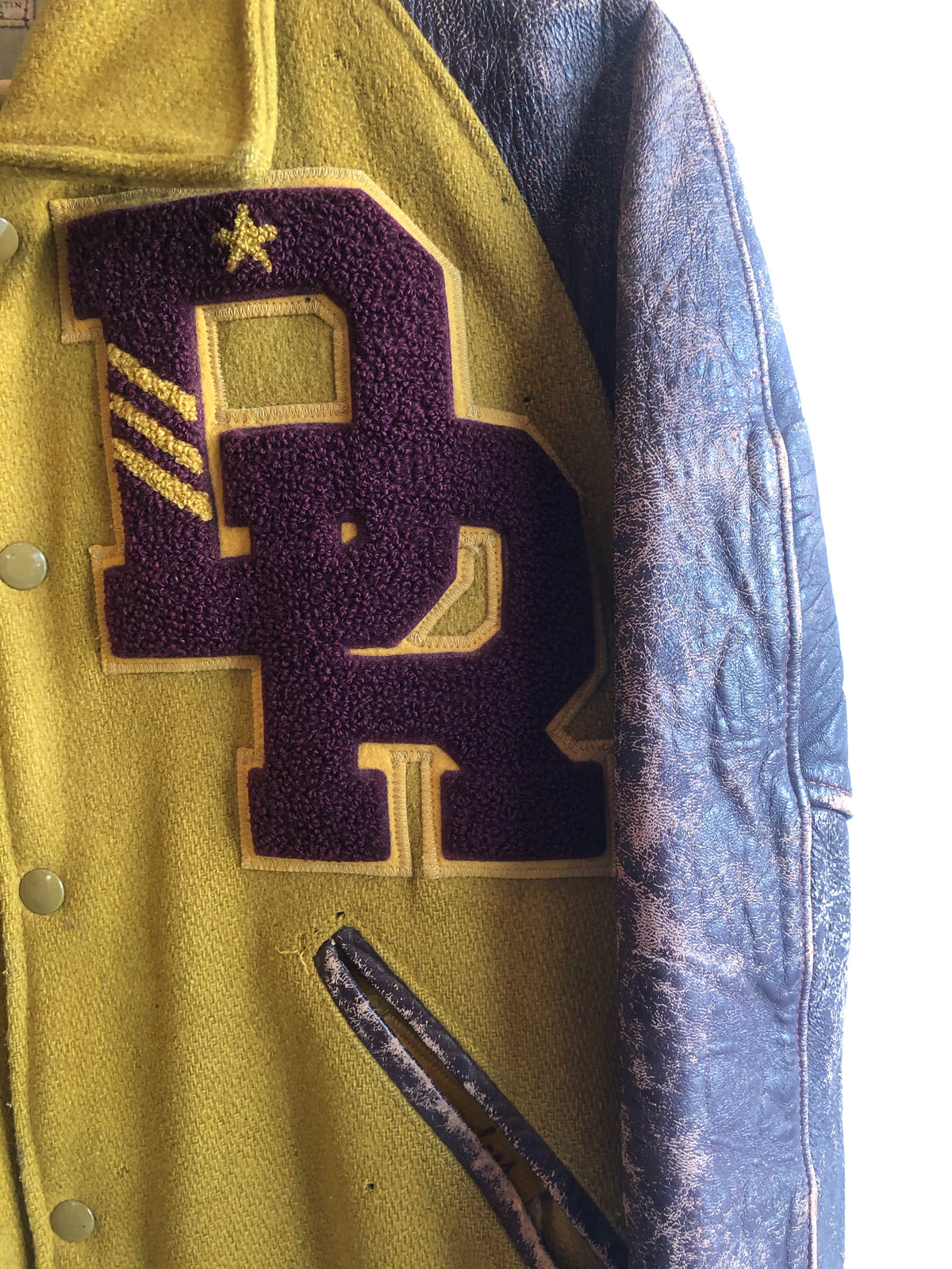 Vintage 1950s/1960s Gold and Maroon Varsity Jacket - La Lovely Vintage 