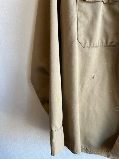 Vintage 1960’s Army Tan Button-Up Shirt - La Lovely Vintage 