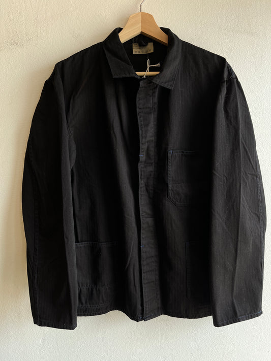 Vintage 1970’s Black HBT French Chore Coat - La Lovely Vintage 