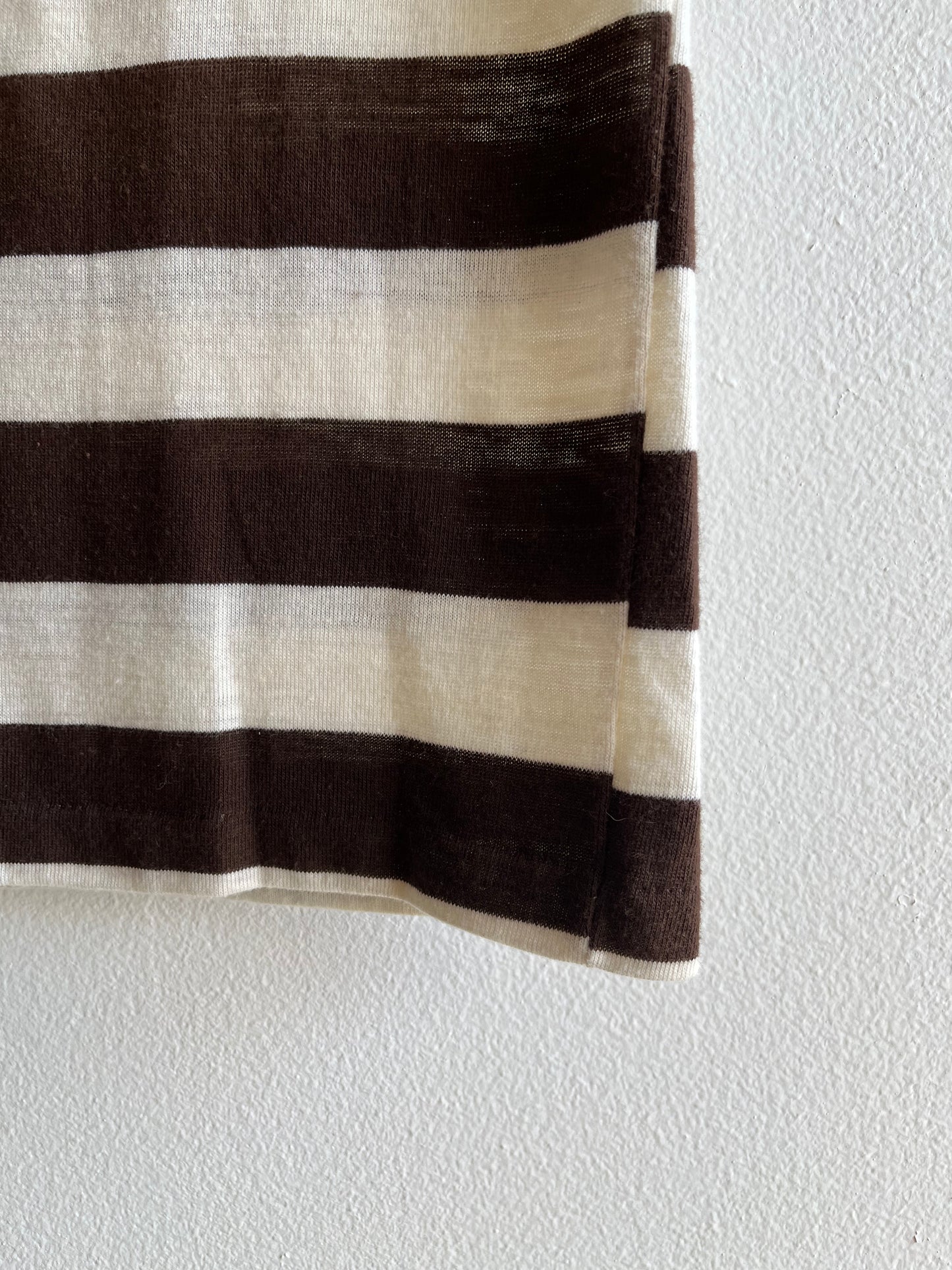 Vintage 1950/60’s “Wonderknit” Brown Striped T-Shirt - La Lovely Vintage 