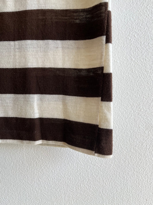 Vintage 1950/60’s “Wonderknit” Brown Striped T-Shirt - La Lovely Vintage 
