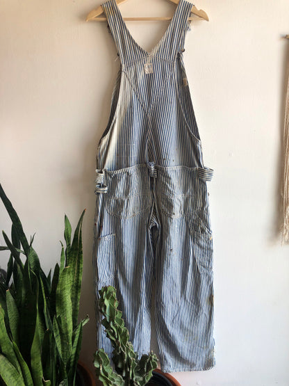 Vintage 1960’s Lee Hickory Stripe Denim Overalls - La Lovely Vintage 