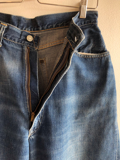 Vintage 1950’s Levi’s “Big E” 701 Hidden Rivet Selvedge Denim Jeans - La Lovely Vintage 