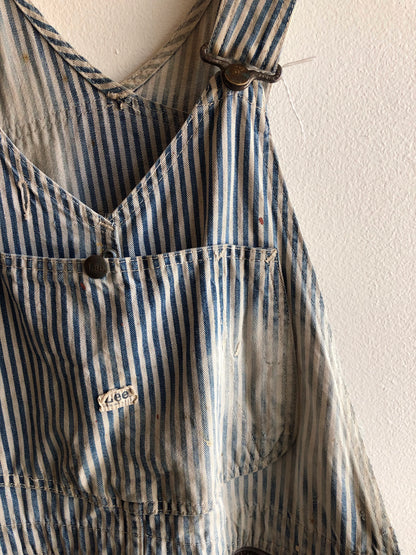 Vintage 1960’s Lee Hickory Stripe Denim Overalls - La Lovely Vintage 