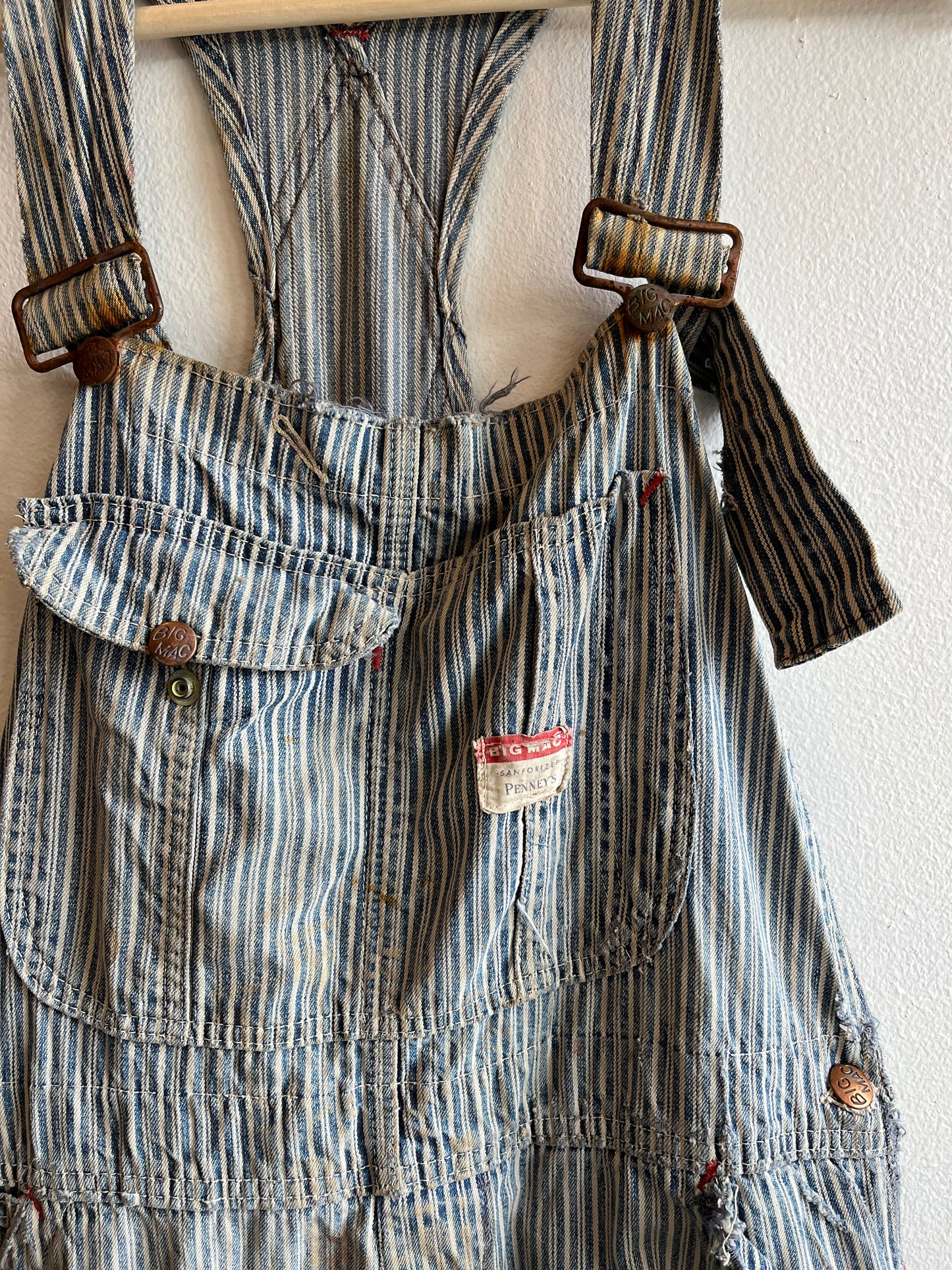 Vintage 1950’s Big Mac Liberty Stripe Denim Overalls - La Lovely Vintage 