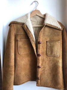 Vintage 1960s “The Sheep Shack” Suede jacket w/ sherpa lining - La Lovely Vintage 