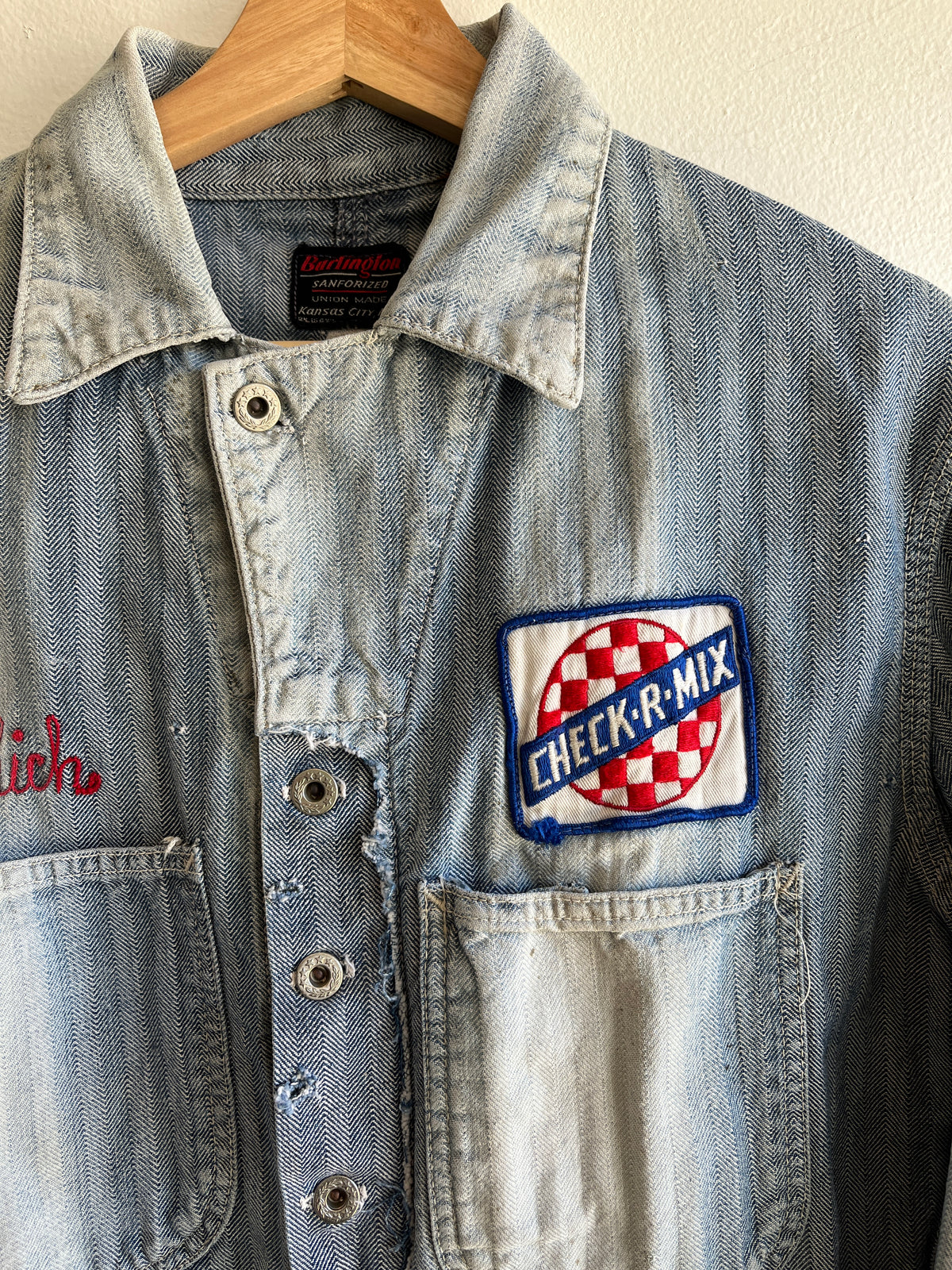 Vintage 1950’s Burlington Chainstitch Denim HBT Jacket