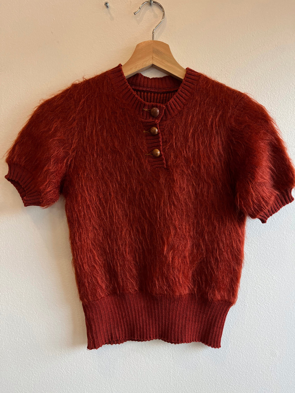 Vintage 1930’s Mohair Short Sleeve Sweater