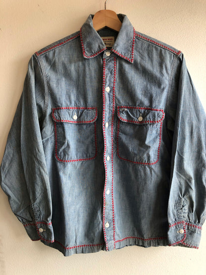 Vintage 1950’s Big Mac Embroidered Chambray Button-Up Shirt - La Lovely Vintage 