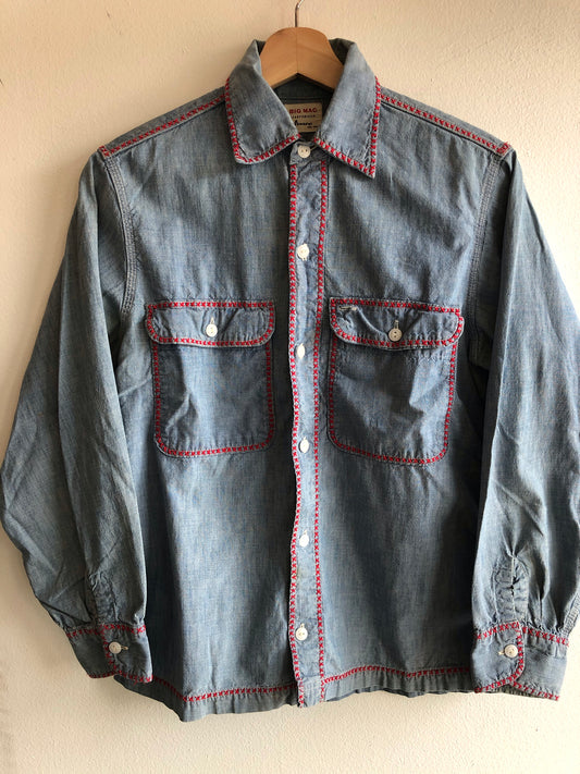Vintage 1950’s Big Mac Embroidered Chambray Button-Up Shirt - La Lovely Vintage 