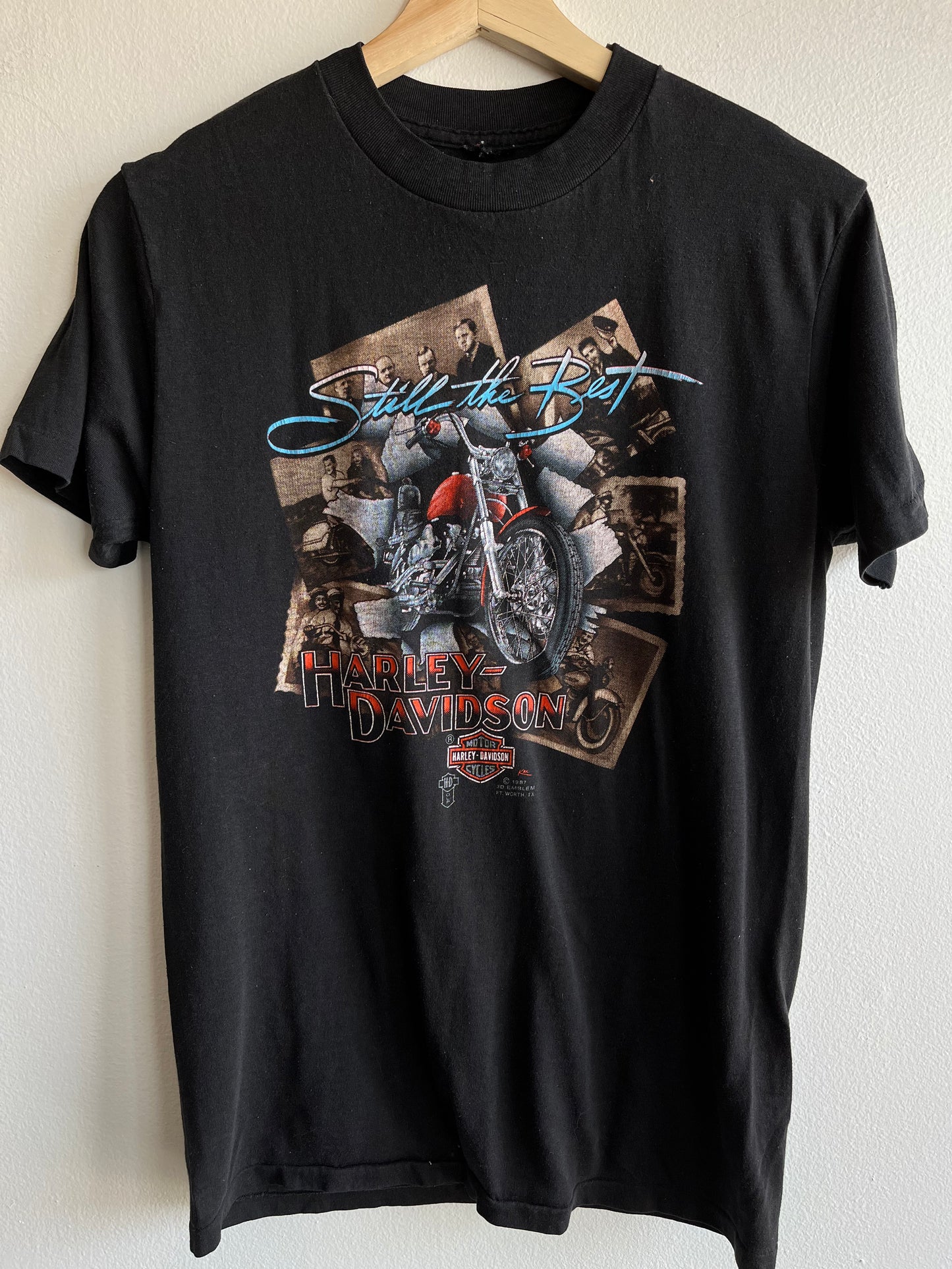 Vintage 1987 Harley Davidson 3-D Emblem T-Shirt