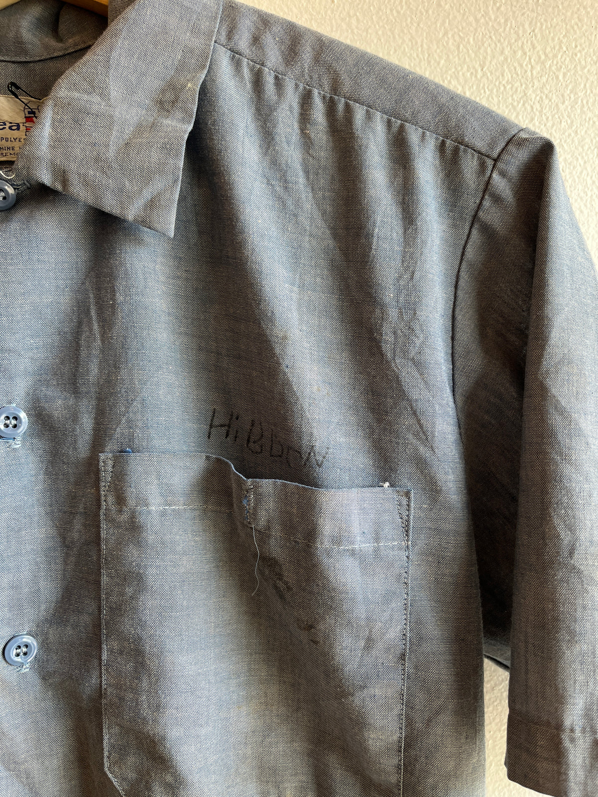 Vintage 1960’s Short Sleeve USN Chambray Button Up Shirt