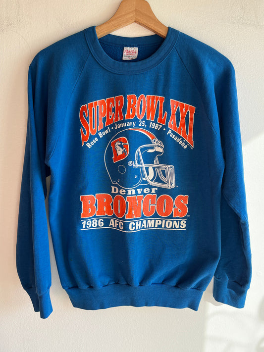 Vintage 1987 Denver Broncos Super Bowl Crewneck Sweatshirt - La Lovely Vintage 