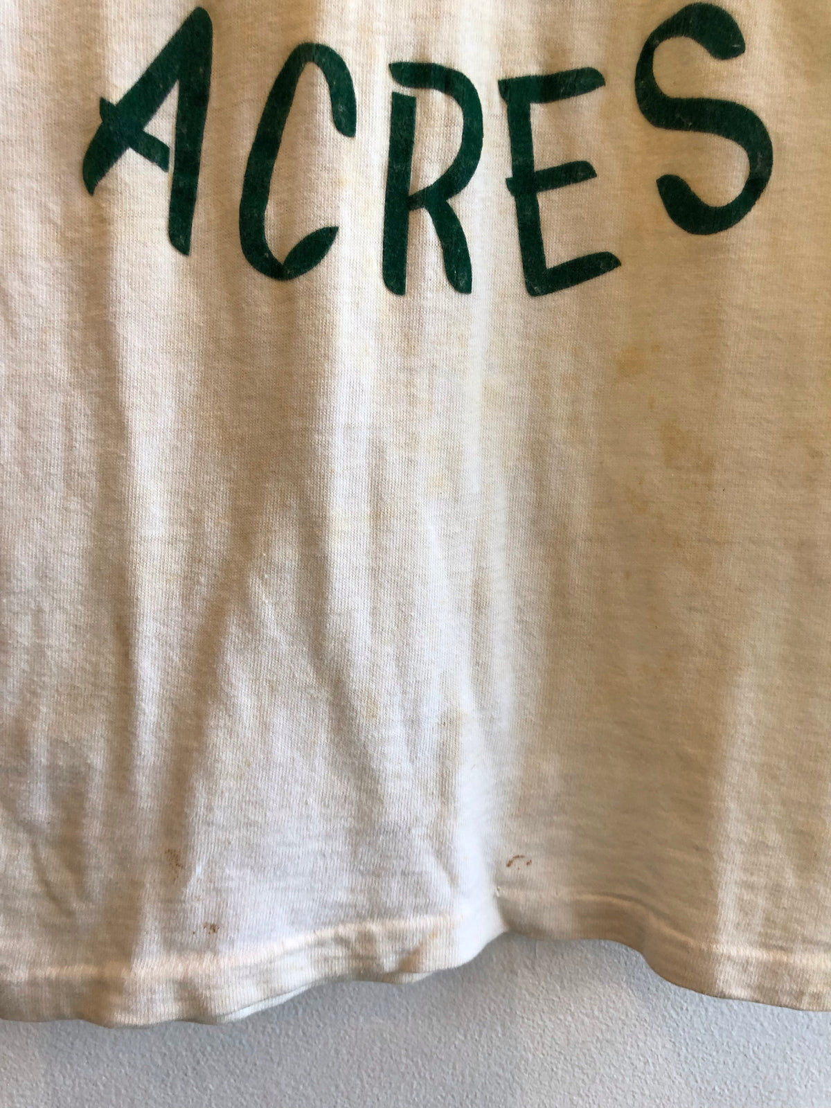 Vintage 1950’s “Green Plaza Acres” Flock-Printed T-Shirt