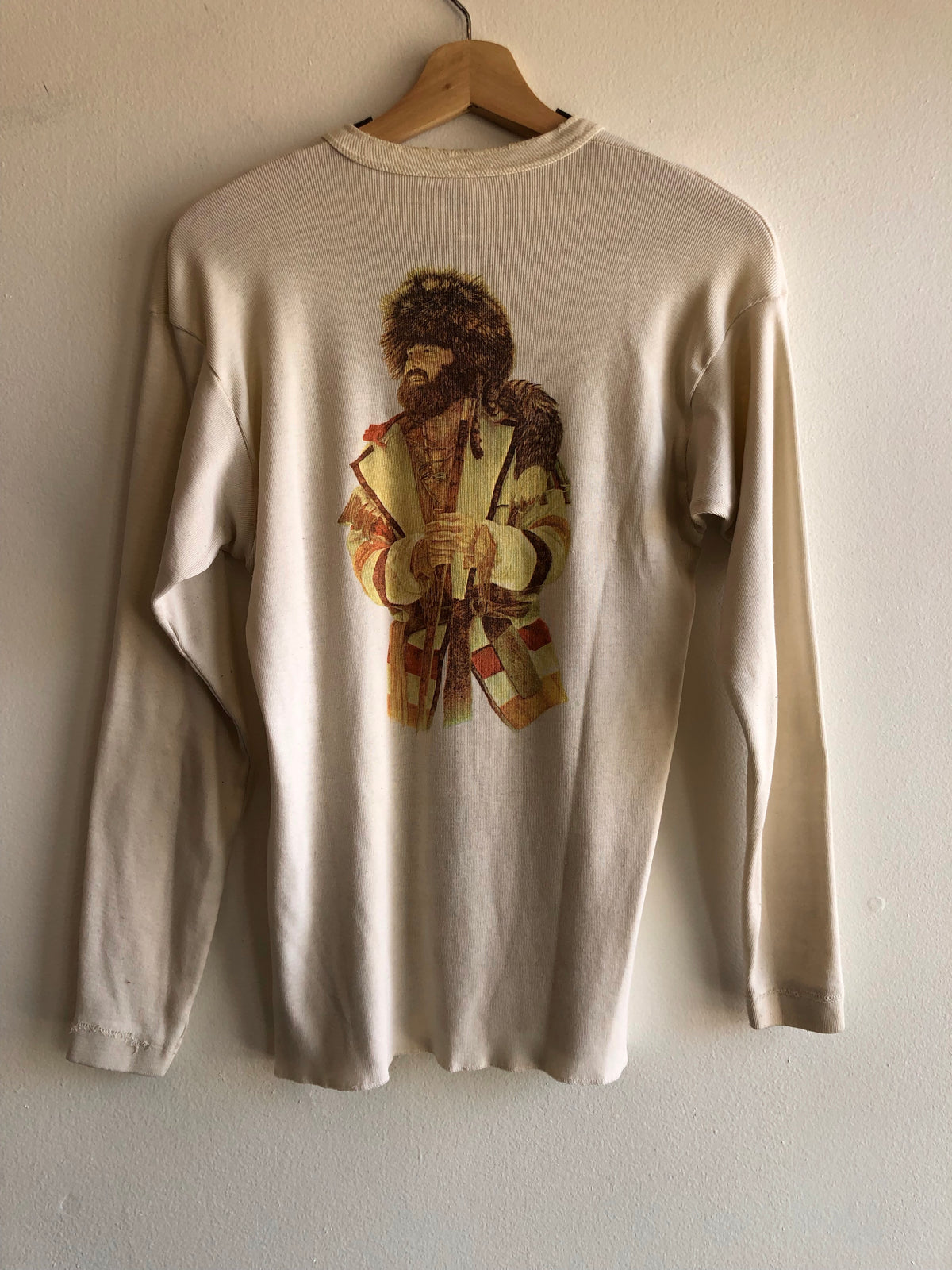 Vintage 1970’s Healthknit “Jeremiah Johnson(?)” Print Thermal Henley - La Lovely Vintage 