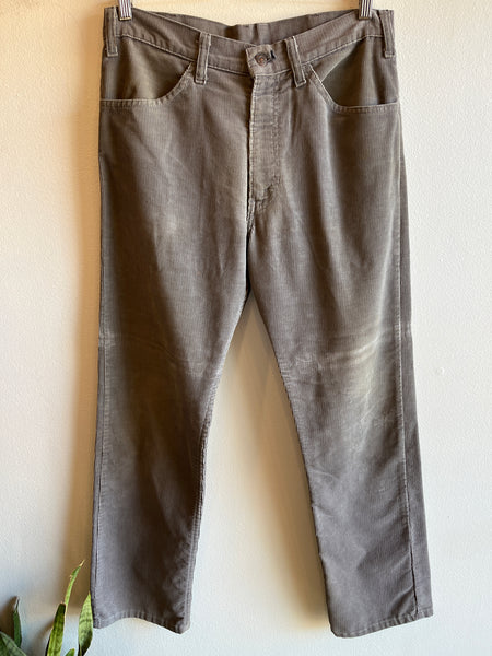Vintage 1970’s Levi’s 519 Corduroy Pants - Grey