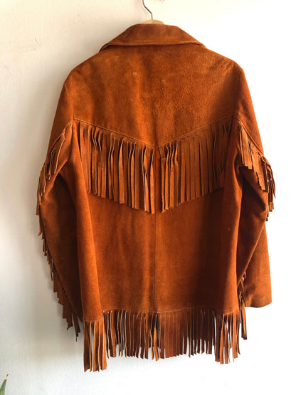 Vintage 1970’s Burnt Orange Suede Fringe Jacket - La Lovely Vintage 