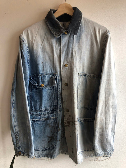 Vintage 1950/1960’s Carter’s Brand Sun-Faded Denim Chore Coat - La Lovely Vintage 