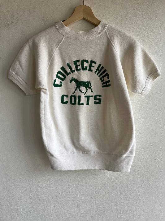 Vintage 1950/60’s “College High Colts” Shortsleeve Sweatshirt - La Lovely Vintage 