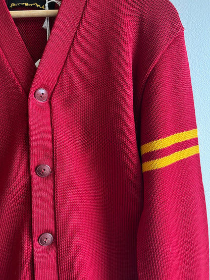 Vintage 1950’s Red and Yellow Varsity Cardigan - La Lovely Vintage 