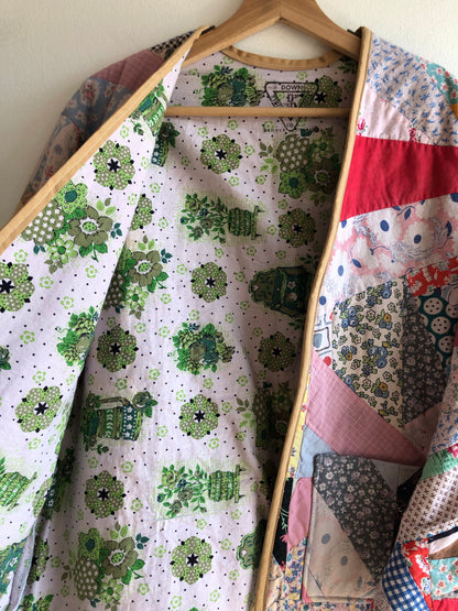 Double Down Vintage - Handmade Quilt Kimono Jacket - La Lovely Vintage 