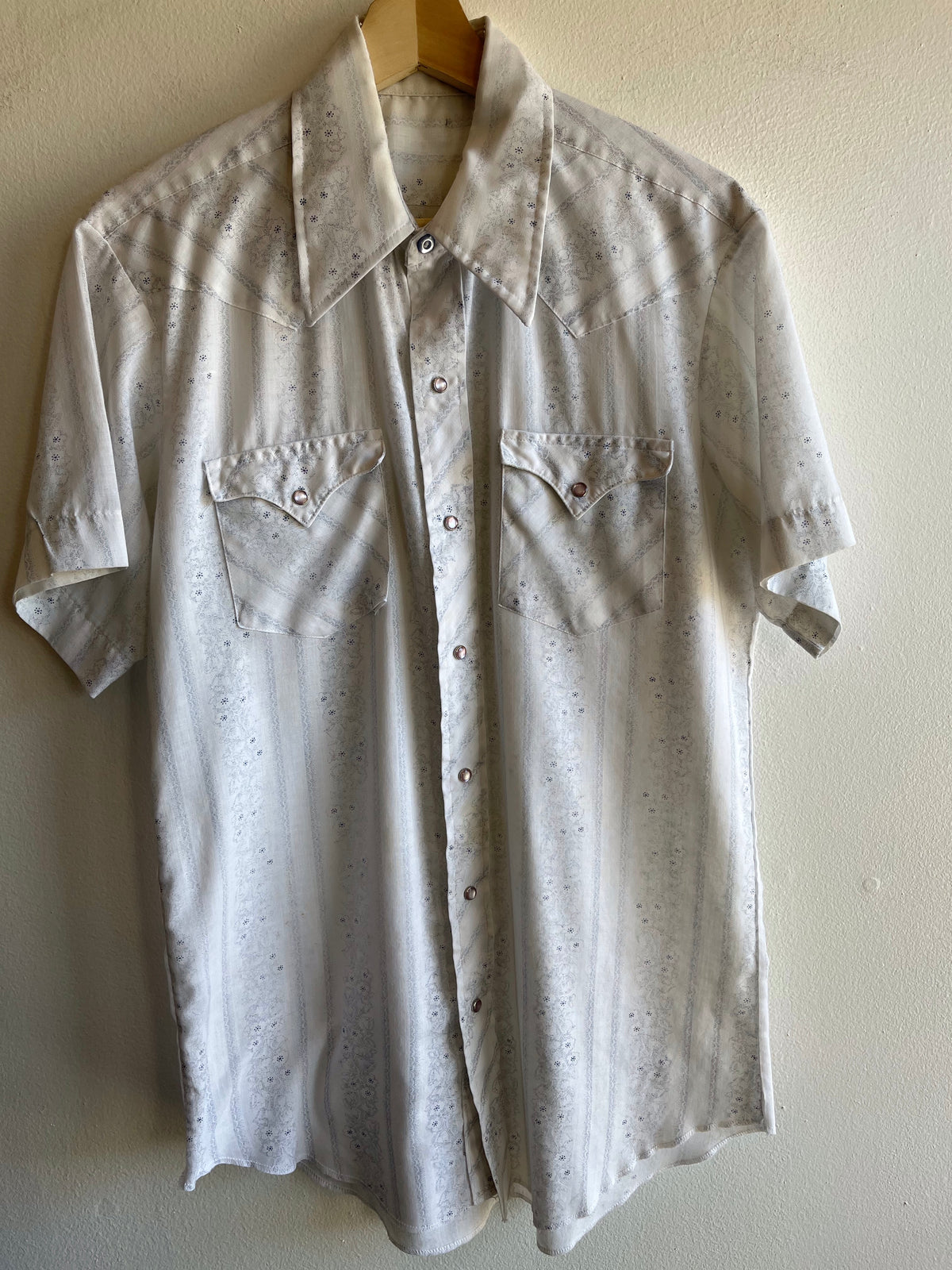 Vintage 1970’s Floral Short Sleeve Pearl-Snap Shirt