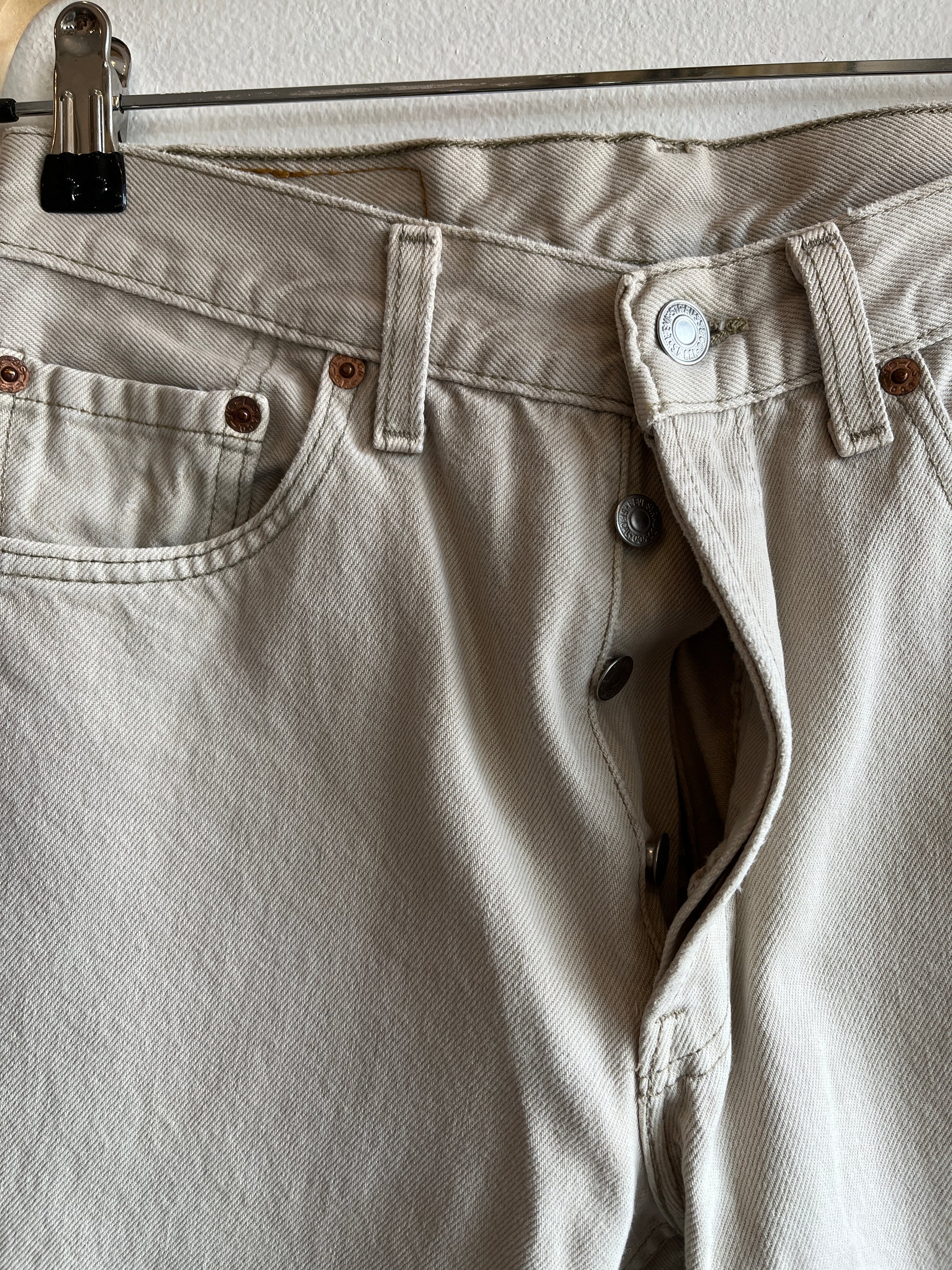 Vintage 1990’s Levi’s 501 Off-White Denim Jeans - La Lovely Vintage 