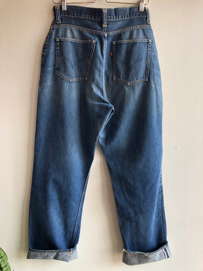 Vintage 1950’s Levi’s “Big E” 701 Hidden Rivet Selvedge Denim Jeans - La Lovely Vintage 