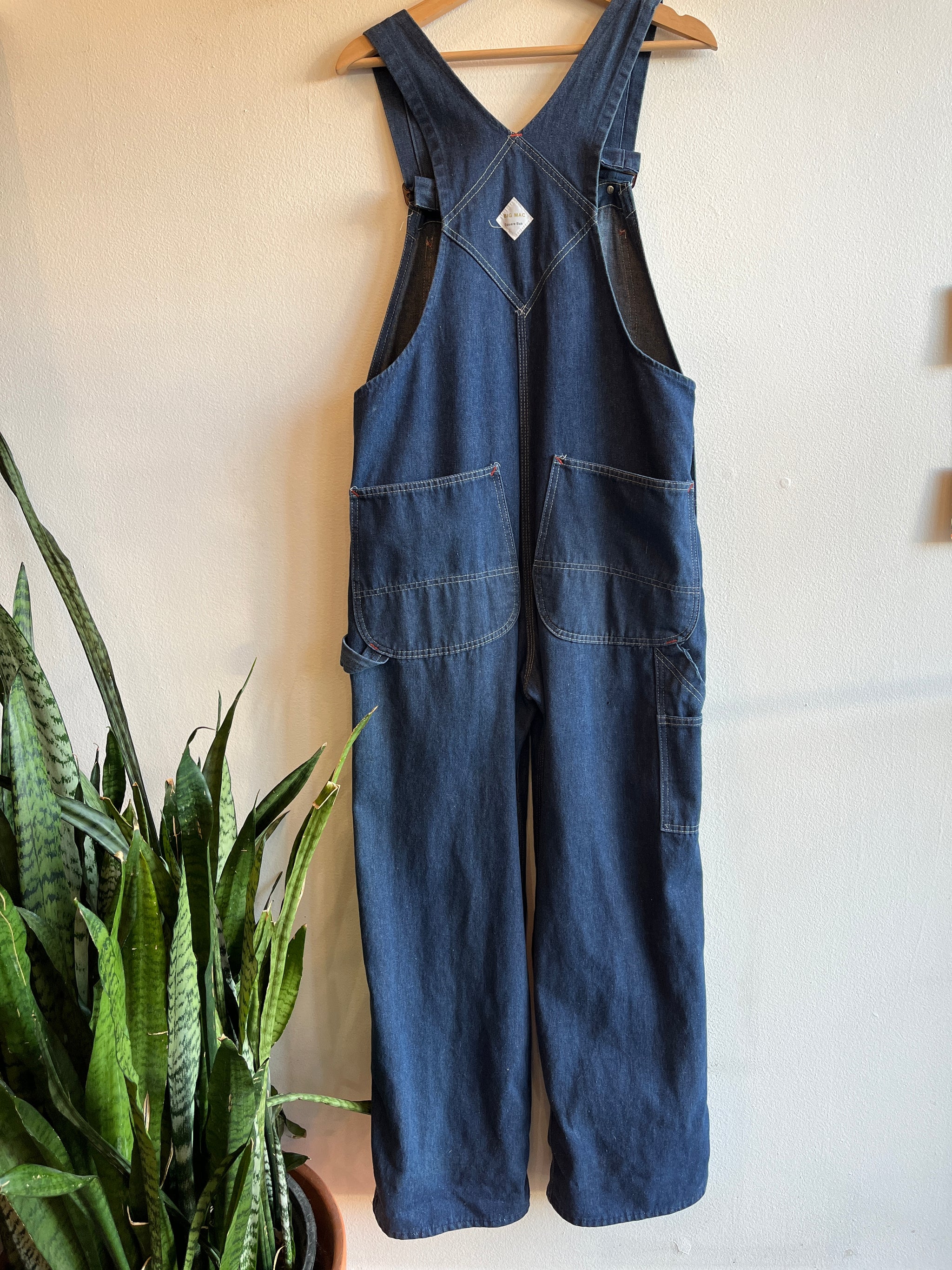 70'S BIG MAC DENIM OVERALL (W56×L30) NOS Vintage 1970's Big Mac Denim Overalls – La Lovely Vintage
