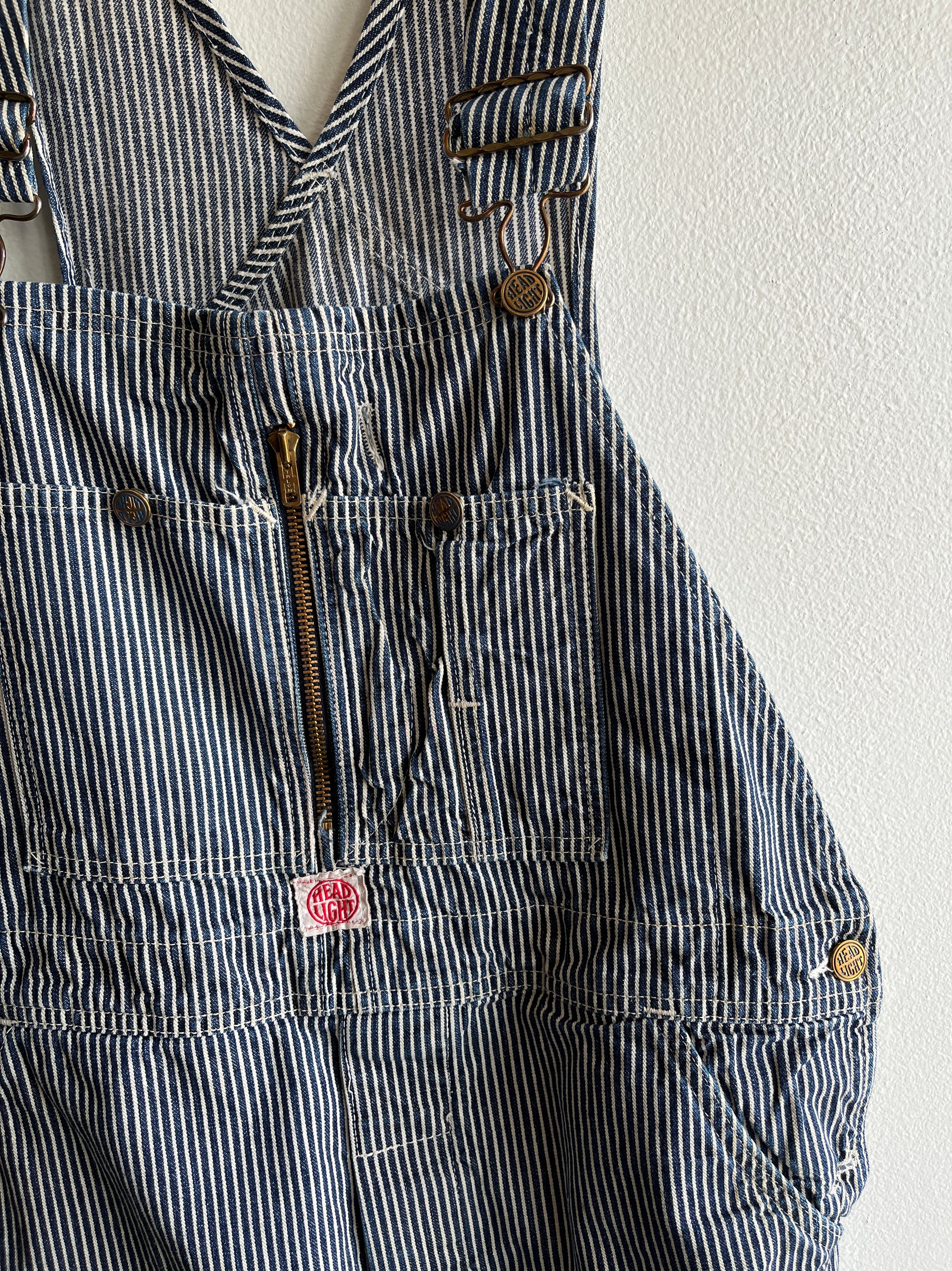 Vintage 1940/50's Headlight Hickory Stripe Denim Overalls – La