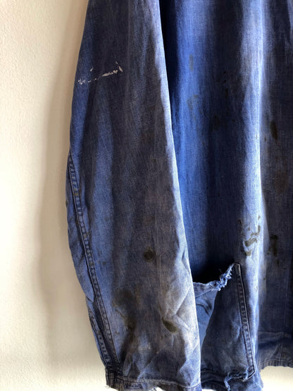 Vintage 1960’s Sun-Faded French Chore Coat - La Lovely Vintage 